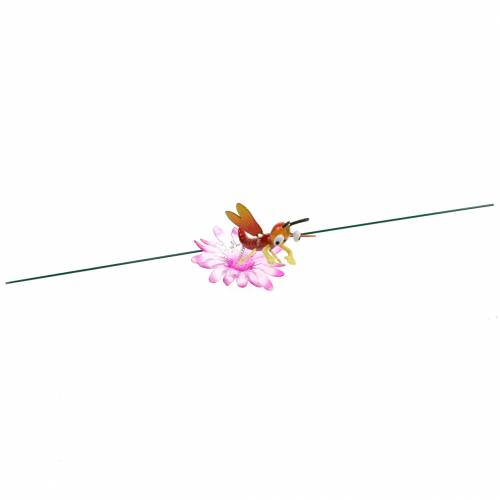 Floristik24 Sodo kuolas laumžirgis ant gėlių su metaliniu pavasario oranžiniu, rožinis, aukštis 74 cm
