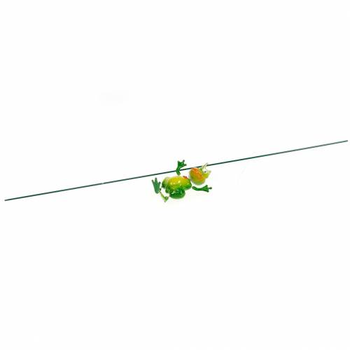 Floristik24 Garden Stake Frog King su metaliniu spyruokliniu žaliu, geltona, auksine H68,5 cm