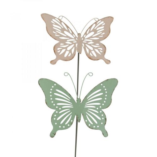 daiktų Lovos kuolas metalinis drugelis rožinis žalias 10,5x8,5cm 4vnt