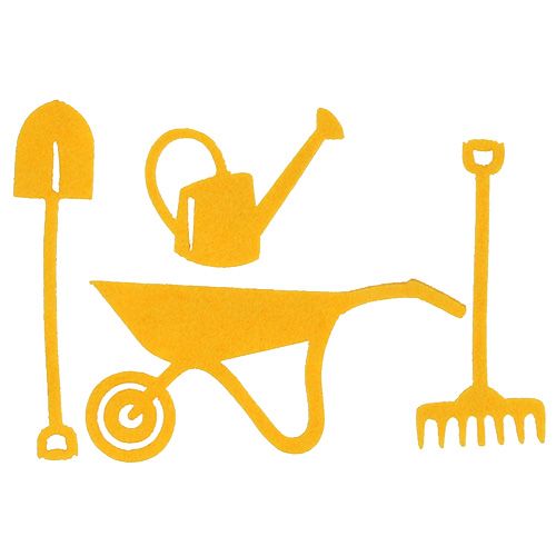 Floristik24 Sodo įrankių veltinis geltonas 12vnt