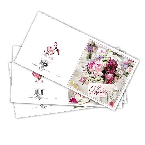 Floristik24 Gimtadienio atvirukai su vokeliu 12,5 x 12,5 cm 3vnt