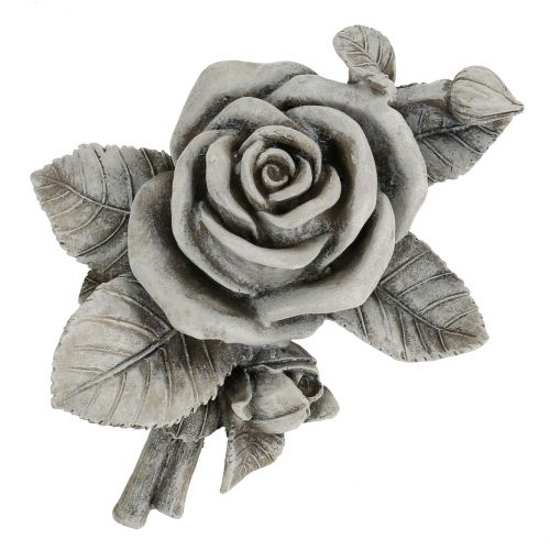 Floristik24 Rožė kapo dekoravimui pilka 16cm x 13,5cm 2 vnt