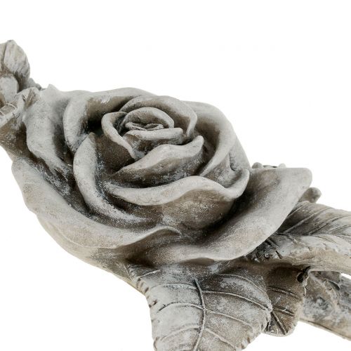 Floristik24 Rožė kapo dekoravimui pilka 16cm x 13,5cm 2 vnt