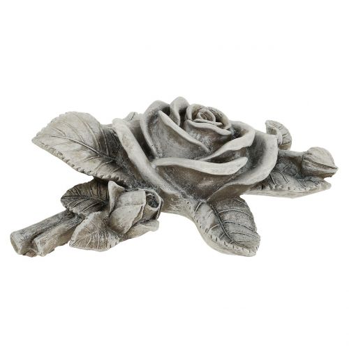 Floristik24 Rožė kapo dekoravimui pilka 16cm x 13,5cm 2 vnt