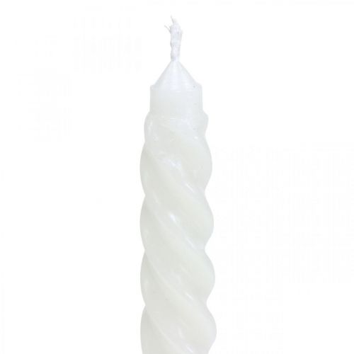 Floristik24 Susuktos žvakės spiralinės kreminės žvakės Ø2,2cm H30cm 2vnt