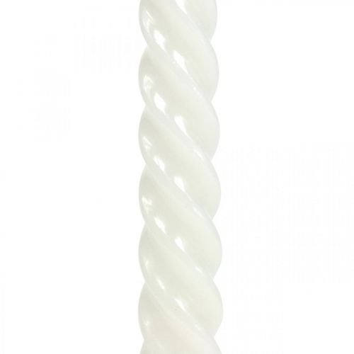 Floristik24 Susuktos žvakės spiralinės kreminės žvakės Ø2,2cm H30cm 2vnt