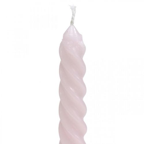 Floristik24 Susuktos žvakės spiralinės žvakės rožinės Ø2.2cm H30cm 2vnt.