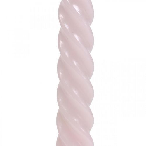 Floristik24 Susuktos žvakės spiralinės žvakės rožinės Ø2.2cm H30cm 2vnt.