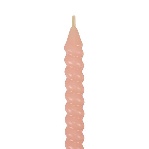 daiktų Susuktos žvakės spiralinės žvakės šviesiai rožinės Ø1,4cm H18cm 4vnt
