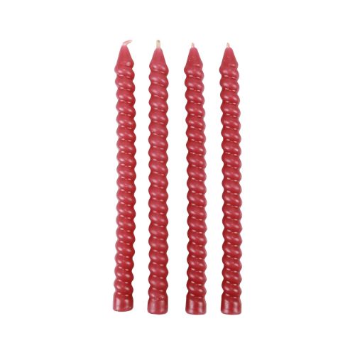 Susuktos žvakės spiralinės žvakės rožinės Ø1,4cm H18cm 4vnt
