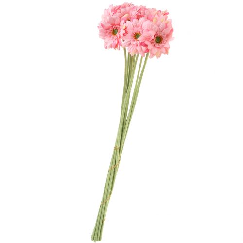 Floristik24 Gerbera rožinė dirbtinė 47cm 12vnt