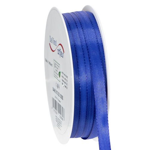 Floristik24 Dovanų ir dekoratyvinė juostelė, taftos juostelė, 10 mm x 50 m, tamsiai mėlyna