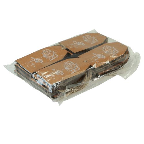 daiktų Dovanų etiketės popierinės rudos gėlės 8×5cm 24 vnt