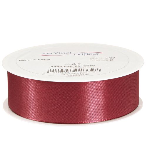 daiktų Dovanų juostelė dekoratyvinė taftos juostelė Bordo 40mm 50m