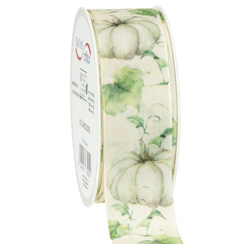 Dovanų juostelė moliūgų juostelė rudens žalia 40mm 15m
