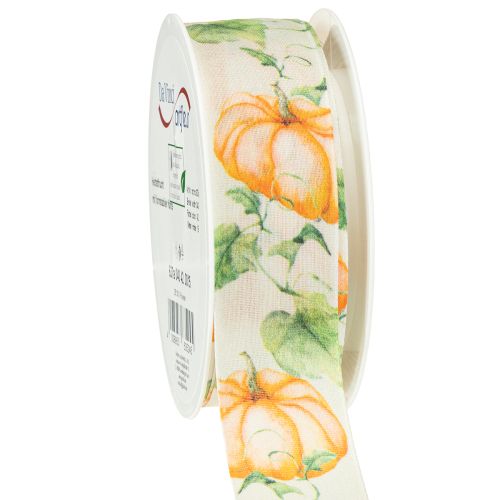 Floristik24 Dovanų juostelė moliūgų juostelė rudens oranžinė 40mm 15m
