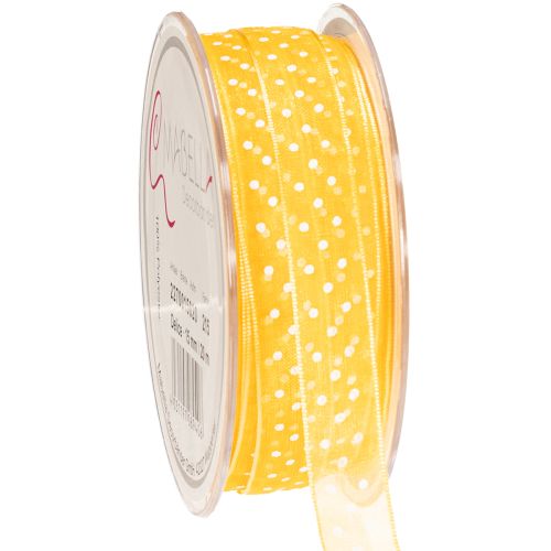 Dovanų juostelė su taškeliais – puiki dovanų pakuočių ir dovanų dėžučių puošmena, 1,5 cm pločio, 20 m ilgio.