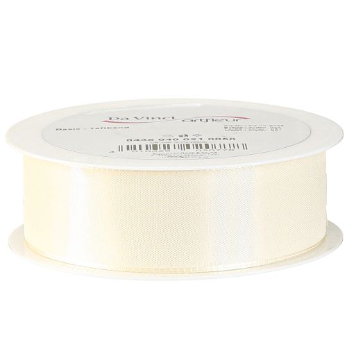 daiktų Dovanų juostelė ir dekoratyvinė taftos juostelė kreminė 40 mm 50 m