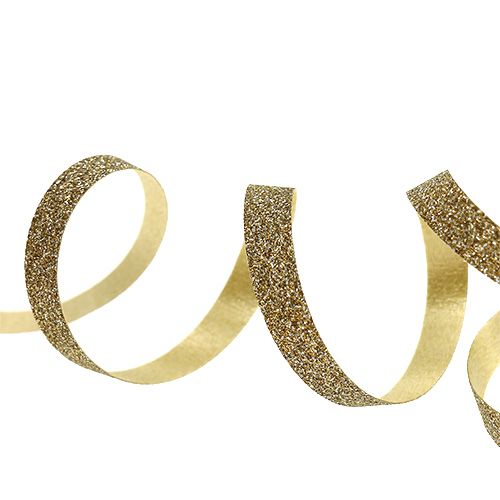 Floristik24 Dovanų juostelė su žėručio auksu 5mm 150m