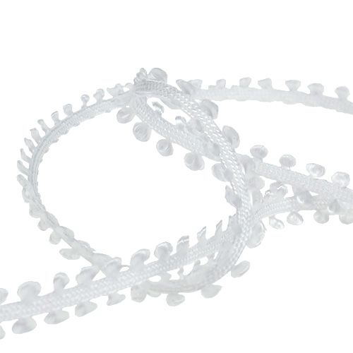 Floristik24 Dovanų juostelė dekoratyvinė baltos spalvos juostelė 8mm 20m