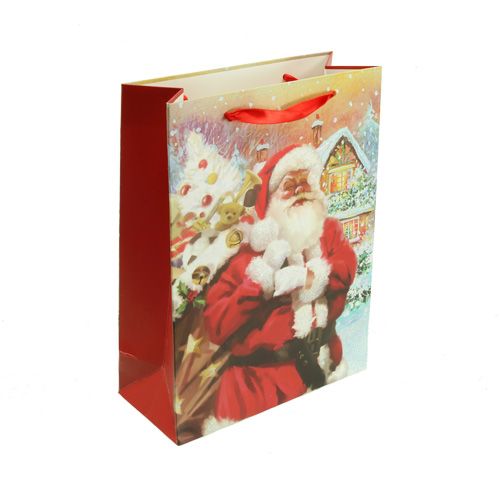Floristik24 Dovanų maišelis Kalėdų Senelis 24cm x 18cm x 8cm