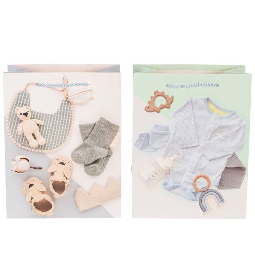 daiktų Dovanų maišelis berniukui – idealiai tinka dovanoms kūdikiui gimimo metu – 23 cm – 2 vnt.