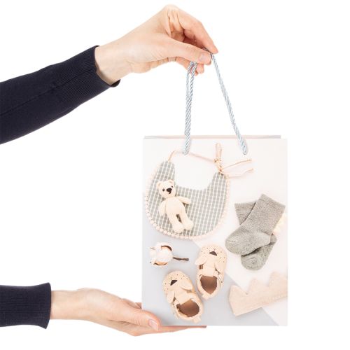 daiktų Dovanų maišelis berniukui – idealiai tinka dovanoms kūdikiui gimimo metu – 23 cm – 2 vnt.