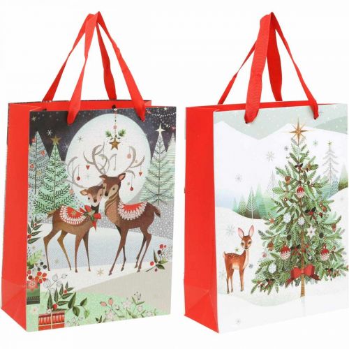 Dovanų maišeliai Kalėdų dovanų maišelis elnias 24×18cm 2vnt