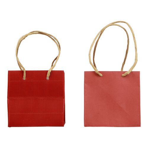 daiktų Dovanų maišeliai popieriniai maišeliai su rankena raudona 12×12×12cm 6vnt