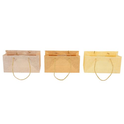 daiktų Dovanų maišeliai austi popieriniai vaniliniai oranžiniai rožiniai 20×10×10cm 6vnt