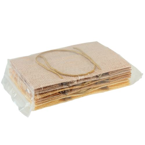 daiktų Dovanų maišeliai austi popieriniai vaniliniai oranžiniai rožiniai 20×10×10cm 6vnt