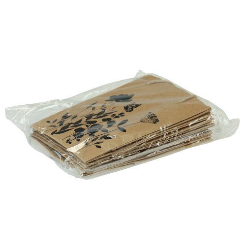 daiktų Dovanų maišeliai su rankenomis popieriniai natūralaus juodo 12×15cm 6 vnt