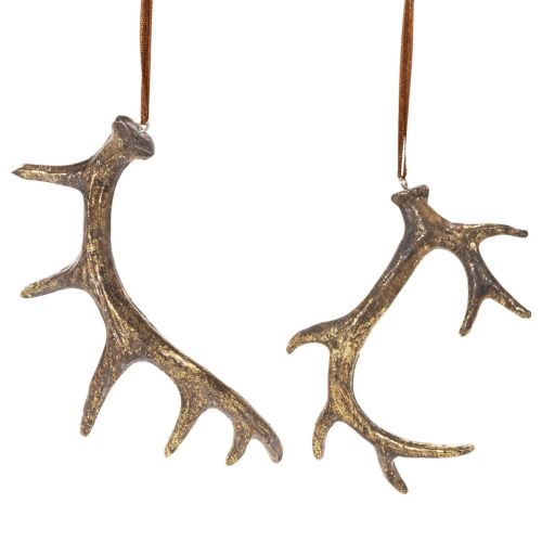 Kaimiško stiliaus elnio rago dekoracijos pakabukai sienai arba eglutei, 15 cm, 6 vnt. pirkti | Floristik24.lt