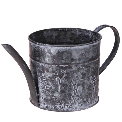 daiktų Laistytuvas metalo apdaila pilkos gėlės juodos Ø13cm H13cm