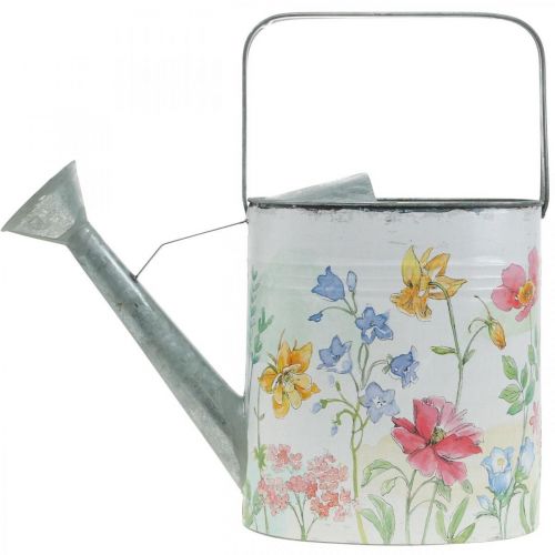Floristik24 Dekoratyvinis laistytuvas metalinis, metalinis ąsotis gėlės vintažinės L35cm H31cm