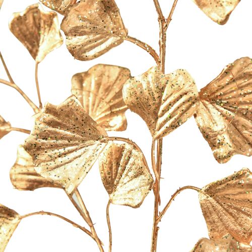 Gingko šakelė dekoratyvinis dirbtinis augalas bronzos blizgučiai 84cm