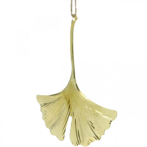 daiktų Ginkmedžio lapų pakabukas, Advento puošmena, metalo puošmena rudeniui Golden L12cm 12 vnt