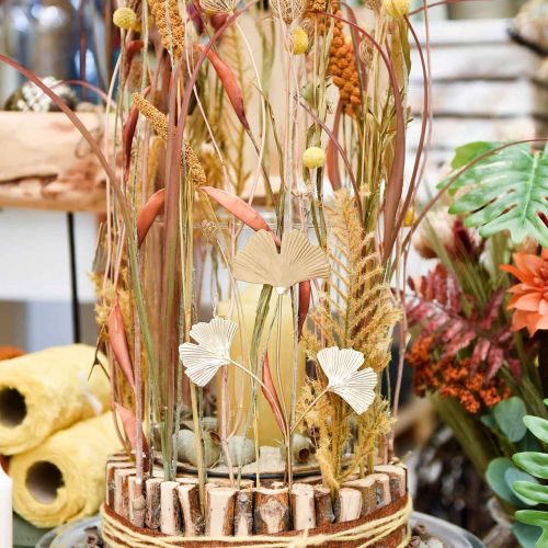 Floristik24 Ginkmedžio šakelė metalinis dekoratyvinis kištukas Ginkgo Golden 14×28cm 6 vnt