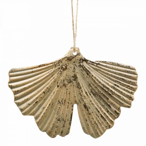 Floristik24 Ginkmedžio lapų pakabukas Ginkgo vintage dekoratyvinis metalas 15×11cm 4 vnt