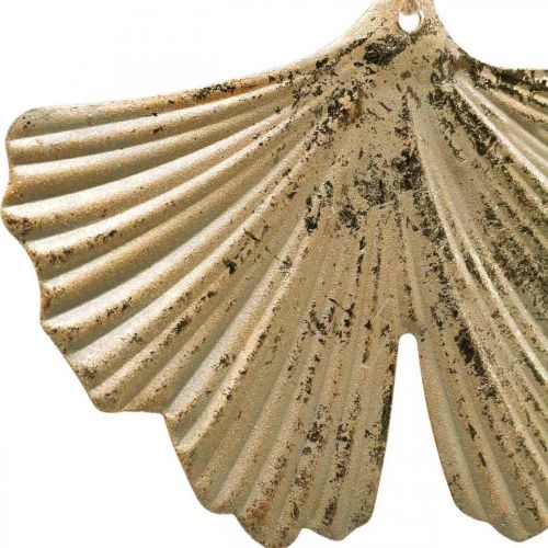 Floristik24 Ginkmedžio lapų pakabukas Ginkgo vintage dekoratyvinis metalas 15×11cm 4 vnt