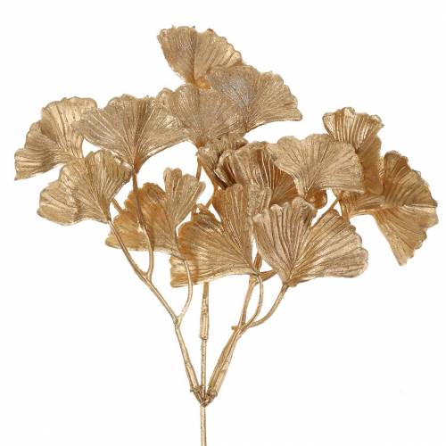 Floristik24 Dirbtinis ginkmedžio šakelė auksas 35cm 3vnt