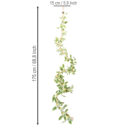 Dirbtinė girlianda su margais lapais, 175 cm | Floristik24.lt