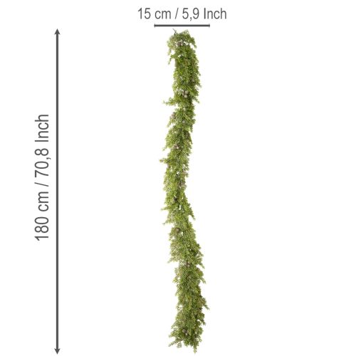 Dirbtinio kipariso girlianda su kankorėžiais, 180 cm, stalui ir durims | Floristik24.lt