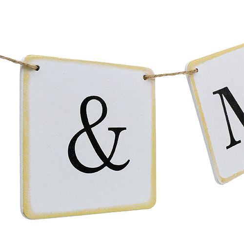 Floristik24 Girliandas "Mr & Mrs" 85cm balta 1vnt