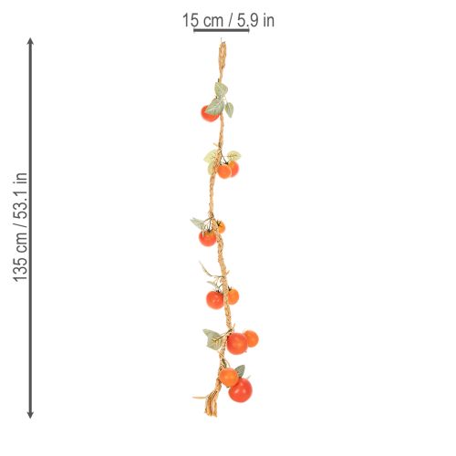 daiktų Dirbtinė pomidorų girlianda, dekoratyvinis vijoklis, tikroviškas svetainės dekoras, 135 cm