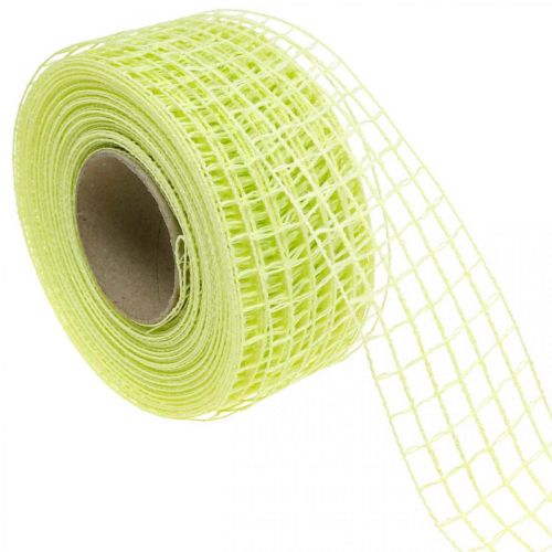 Floristik24 Grotelių juosta Deco tape craft juosta geltona kalkių 4,5cm x 10m