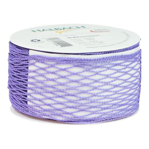 daiktų Tinklelio juosta, tinklelio juosta, dekoratyvinė juosta, violetinė, sutvirtinta viela, 50mm, 10m