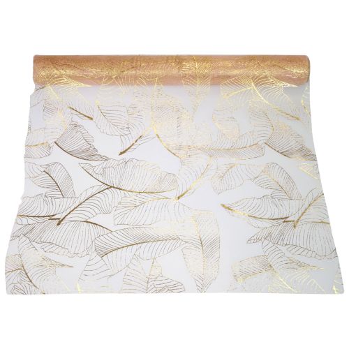 daiktų Stalo takelis rudeninis staliuko lapeliu dekoras oranzinis auksas 48x450cm
