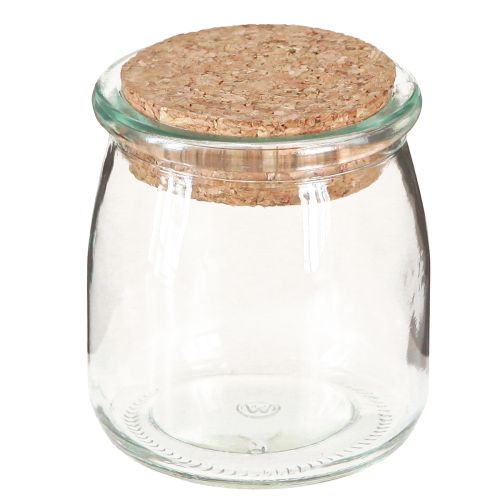 Floristik24 Stiklo apdaila su kamščiu Vintage Clear Natural Ø7cm H8cm 6 vnt