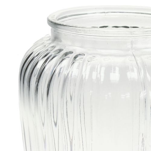 Floristik24 Briaunuota stiklo vaza Ø15cm H19,5cm